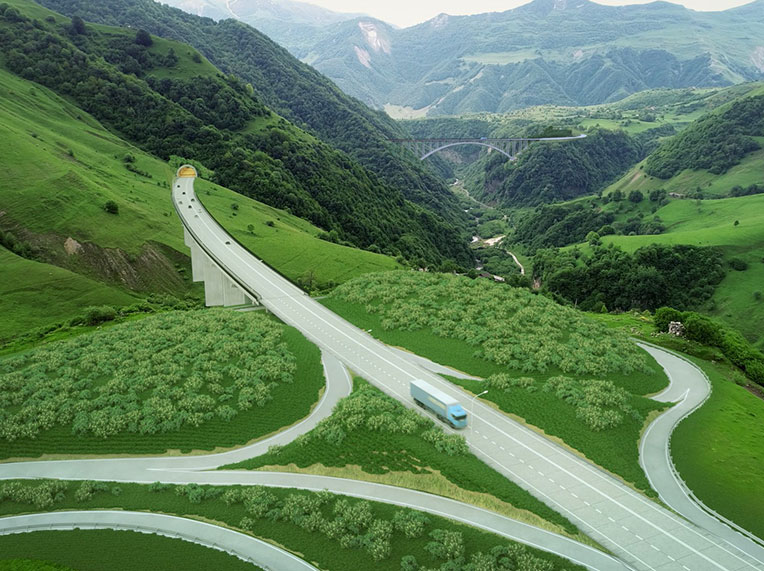 Kvesheti–Kobi Highway, Georgia